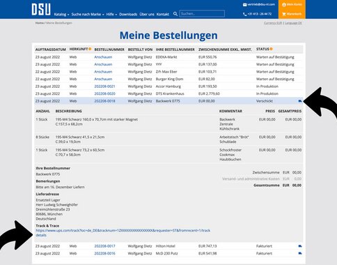 Ordergeschiedenis de crop