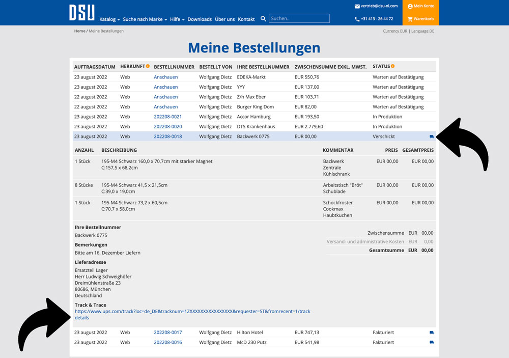 Ordergeschiedenis de crop